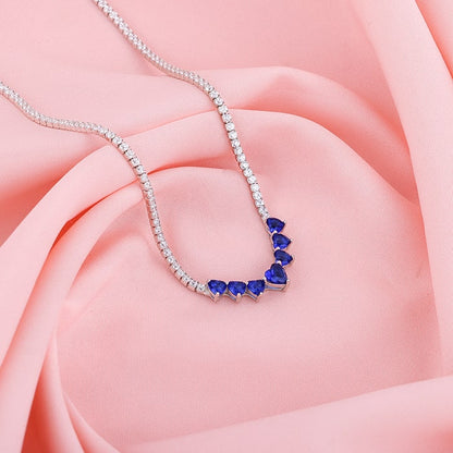 Silver Blue Heart Necklace