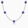 Silver Blue Floral Necklace