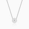 Silver Solitaire Floral Necklace