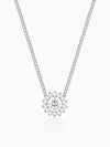 Silver Solitaire Floral Necklace