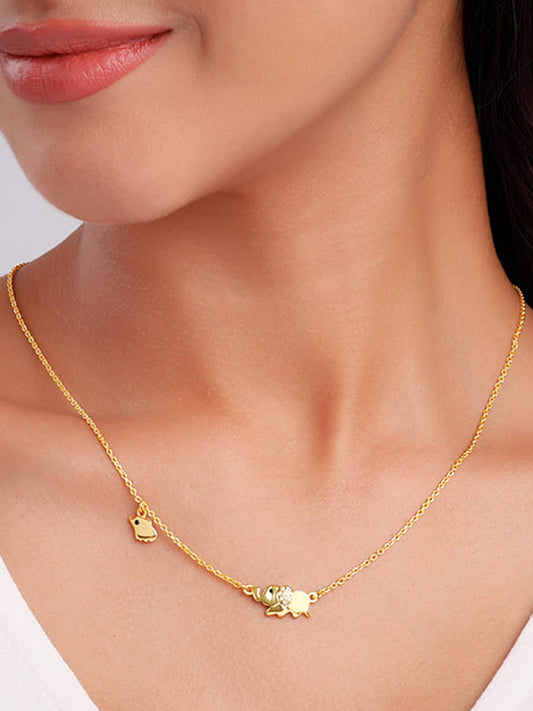 Anushka Sharma Golden Elephant Charm Necklace