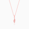 Rose Gold Leaflet Pendant With Link Chain