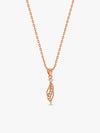 Rose Gold Leaflet Pendant With Link Chain