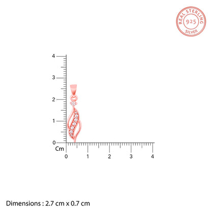 Rose Gold Leaflet Pendant With Link Chain