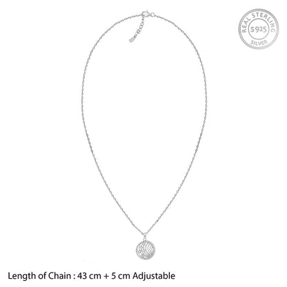 Silver Joyful Pendant With Link Chain