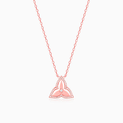 Rose Gold Trillium Trifecta Convertible Pendant With Link Chain