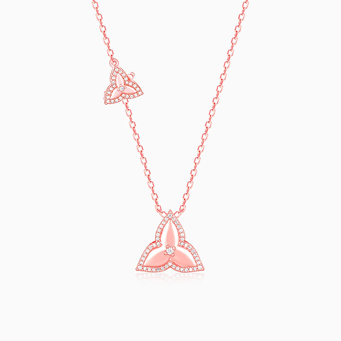 Rose Gold Trillium Trifecta Convertible Pendant With Link Chain