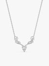 Silver Deer Heart Zircon Necklace
