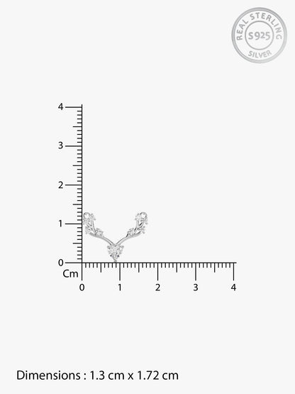 Silver Deer Heart Zircon Necklace