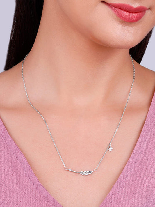 Silver Quill & Letter Necklace