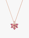 Rose Gold Rani Ebony Pendant with Link Chain