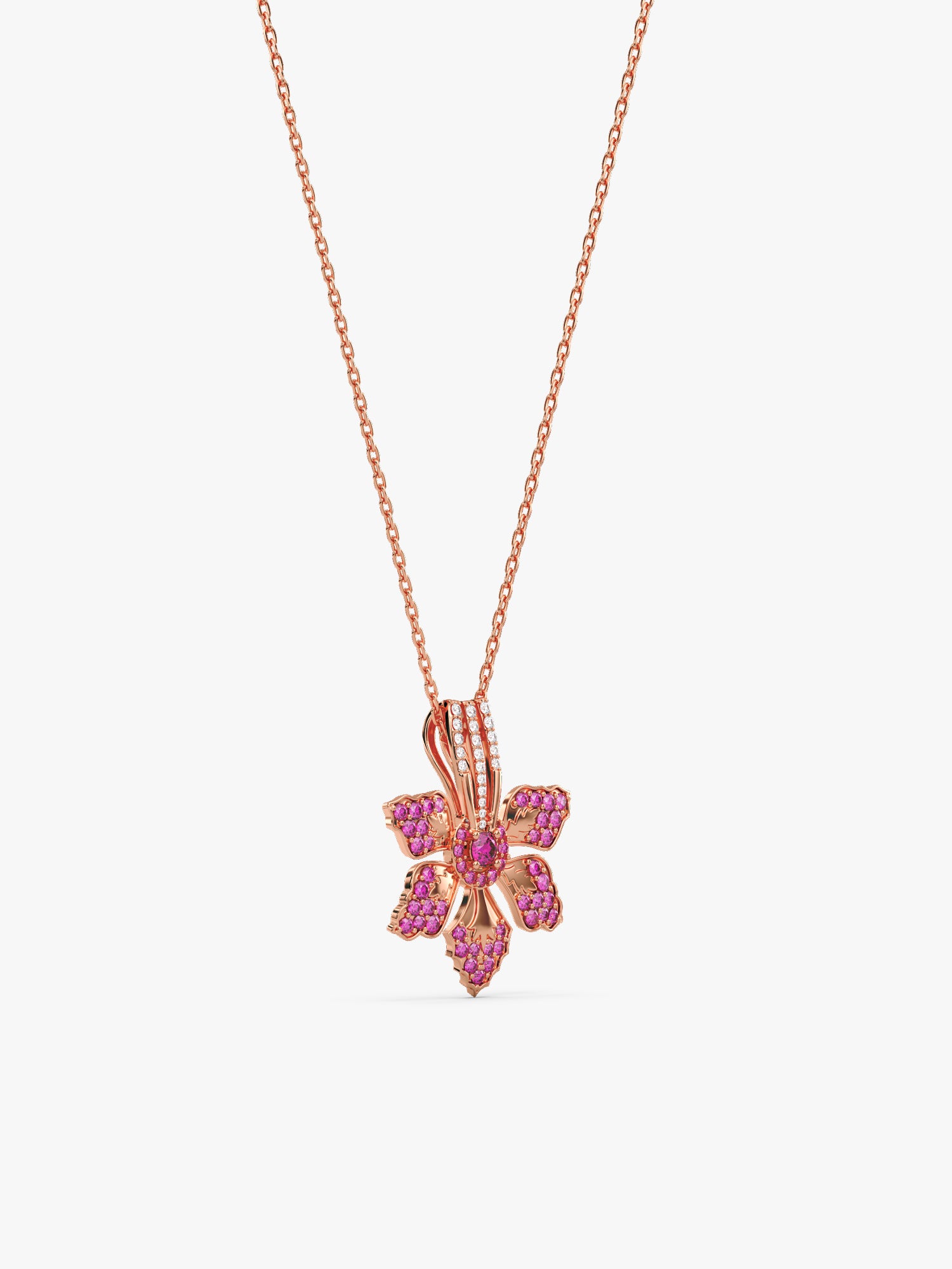 Rose Gold Rani Ebony Pendant with Link Chain