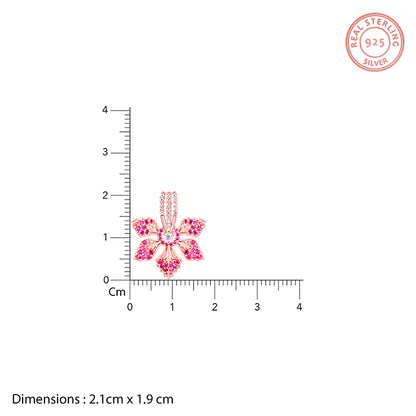 Rose Gold Rani Ebony Pendant with Link Chain