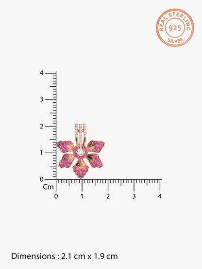 Rose Gold Rani Ebony Pendant with Link Chain