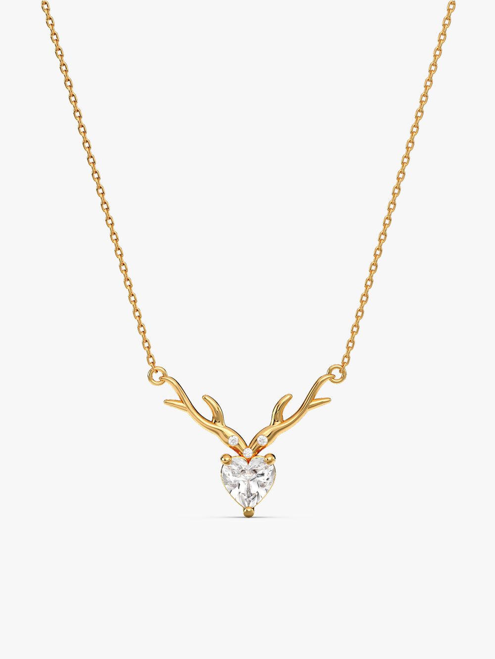 Golden Deer Heart Necklace