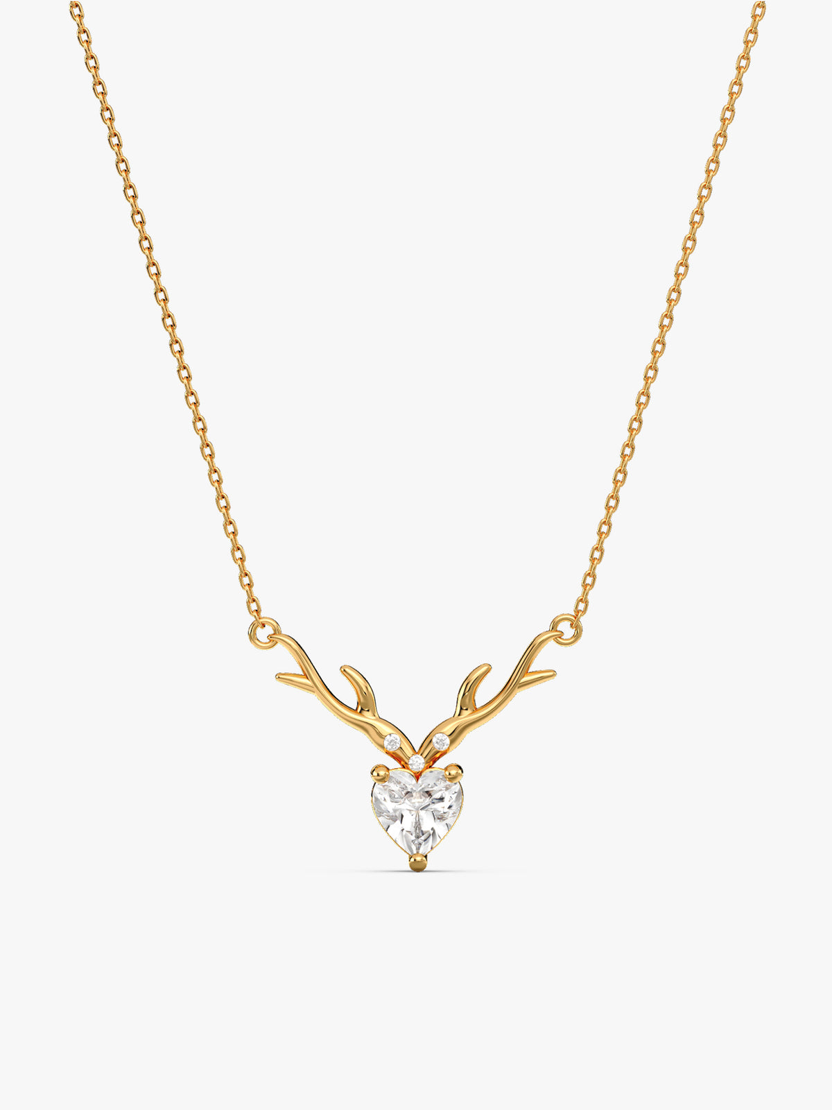 Golden Deer Heart Necklace