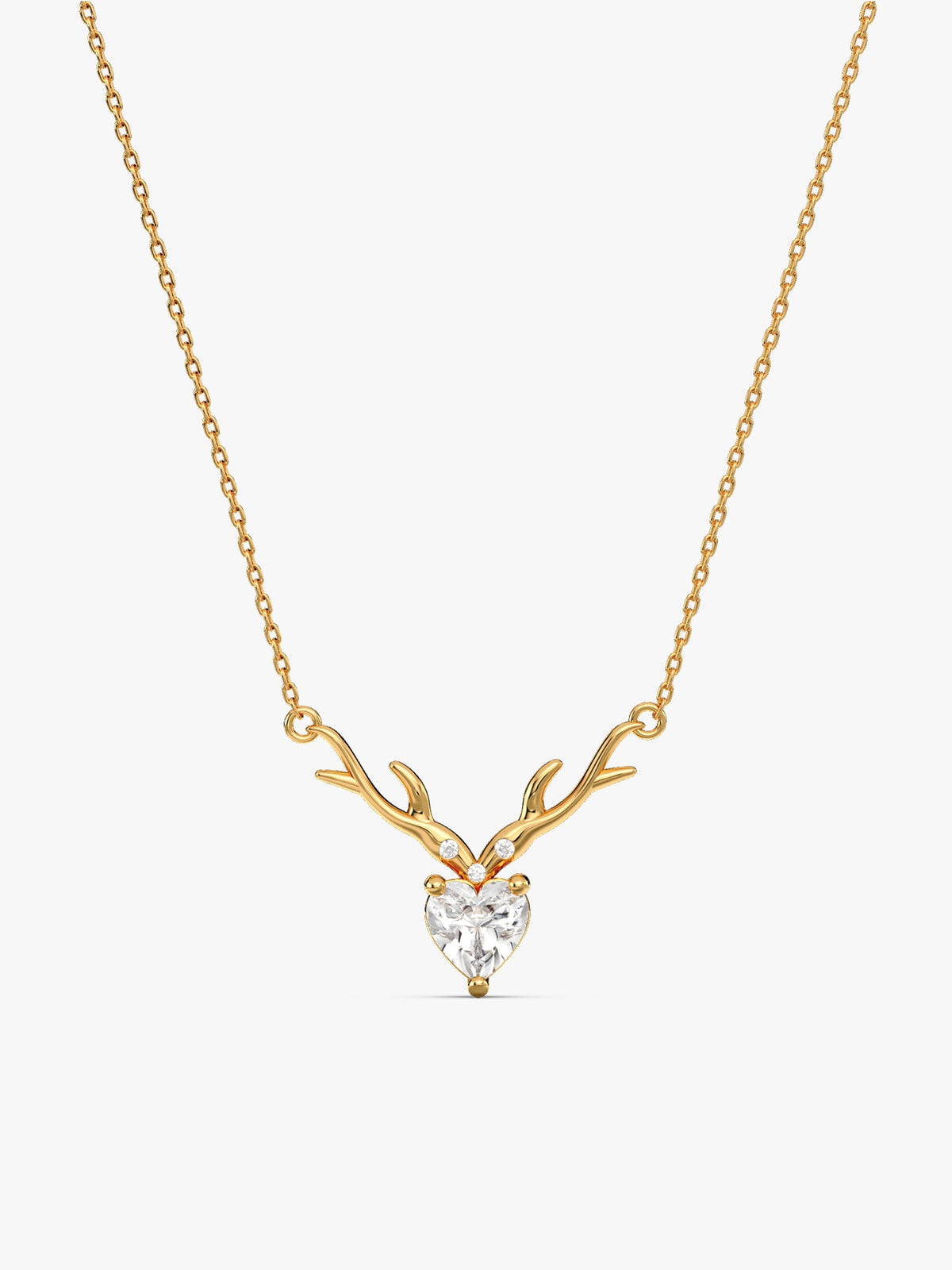 Golden Deer Heart Necklace
