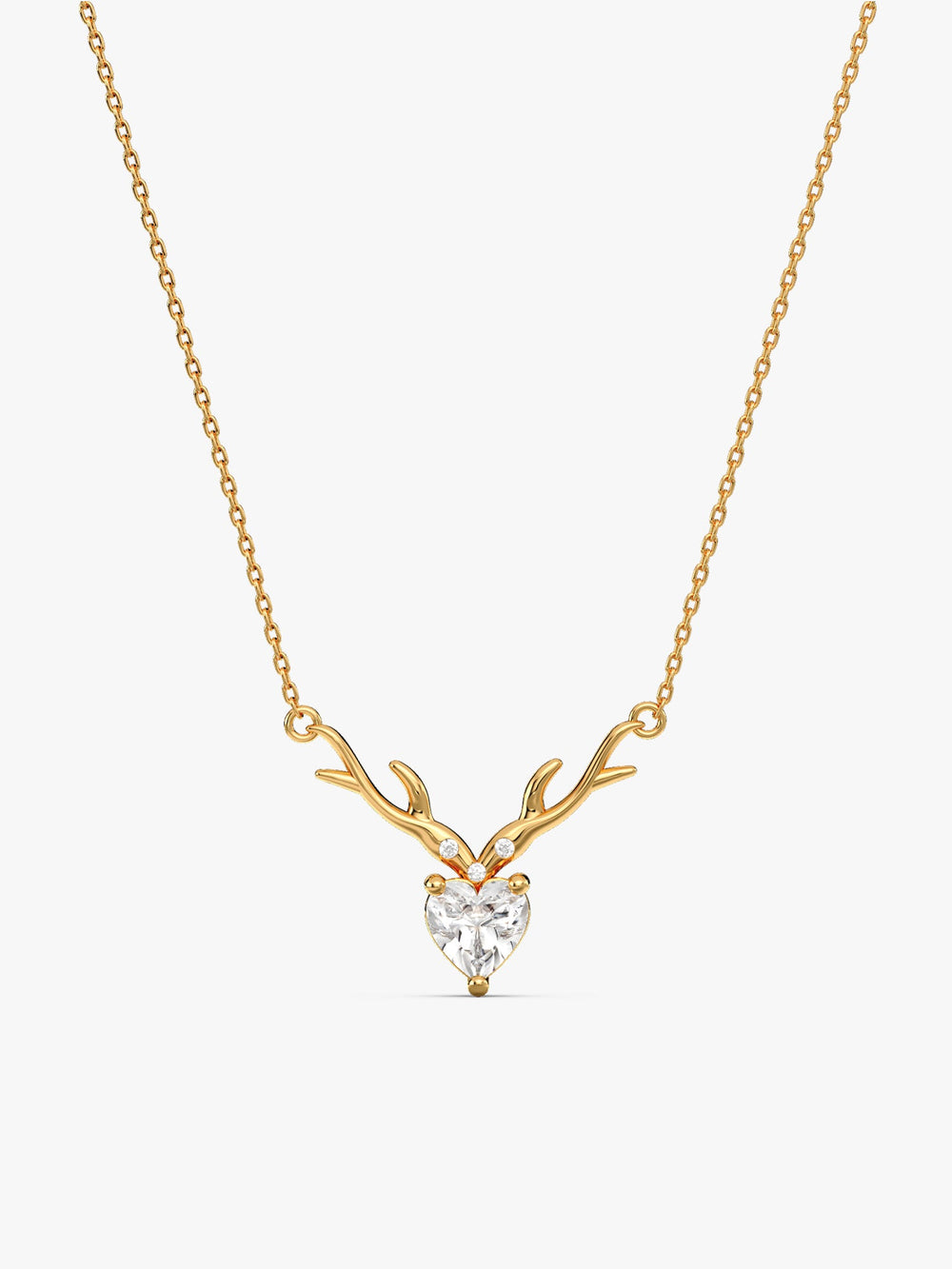 Golden Deer Heart Necklace