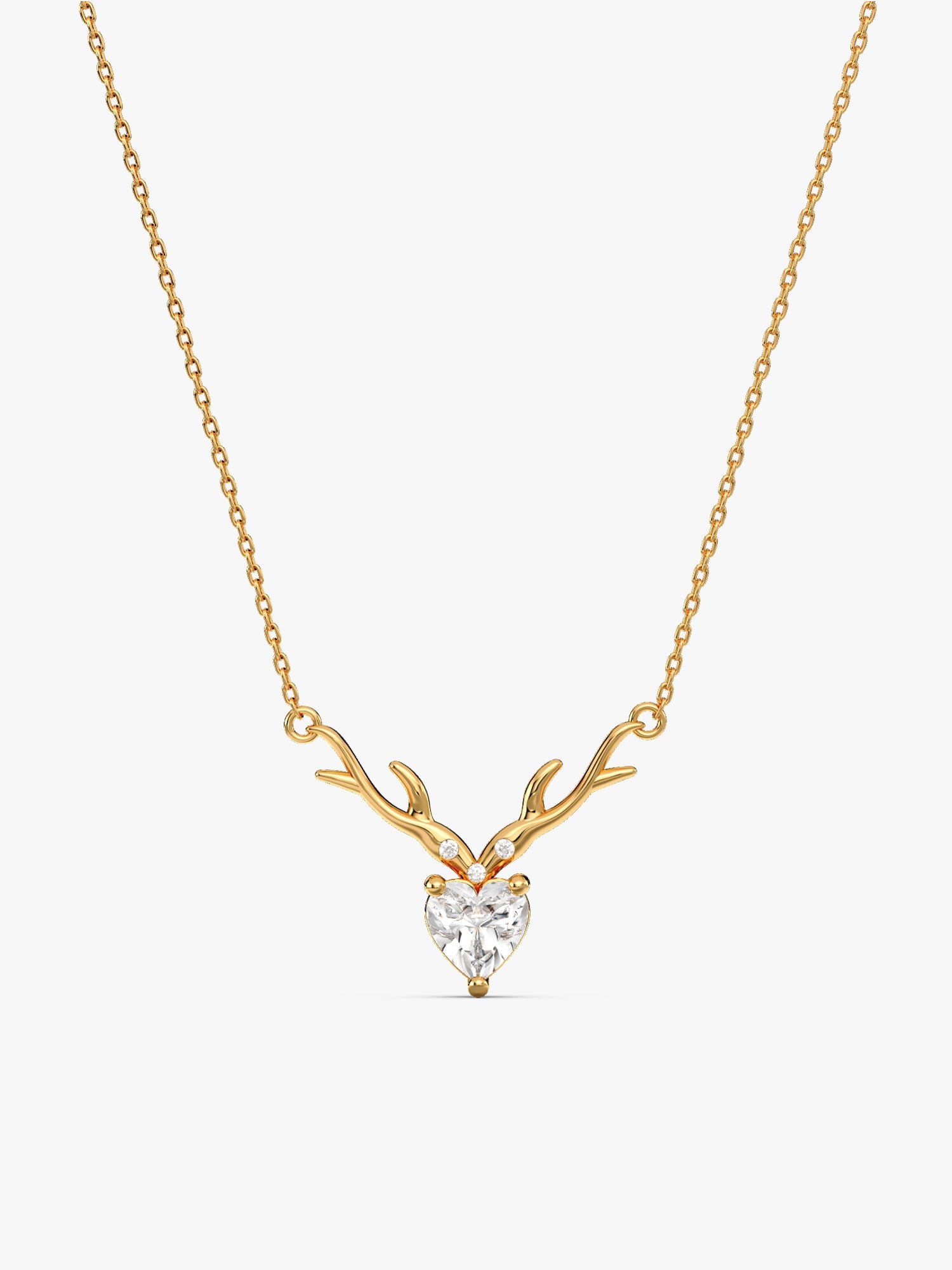 Golden Deer Heart Necklace