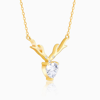 Golden Deer Heart Necklace