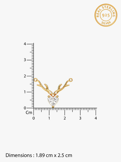 Golden Deer Heart Necklace