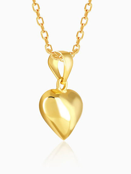 Golden Classic Heart Pendant with Link Chain