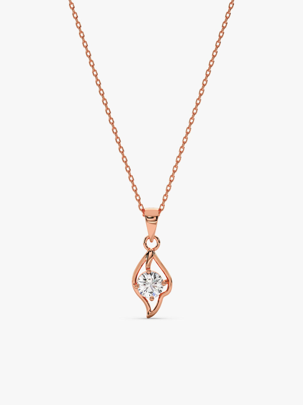Rose Gold Falling Dew Pendant With Link Chain