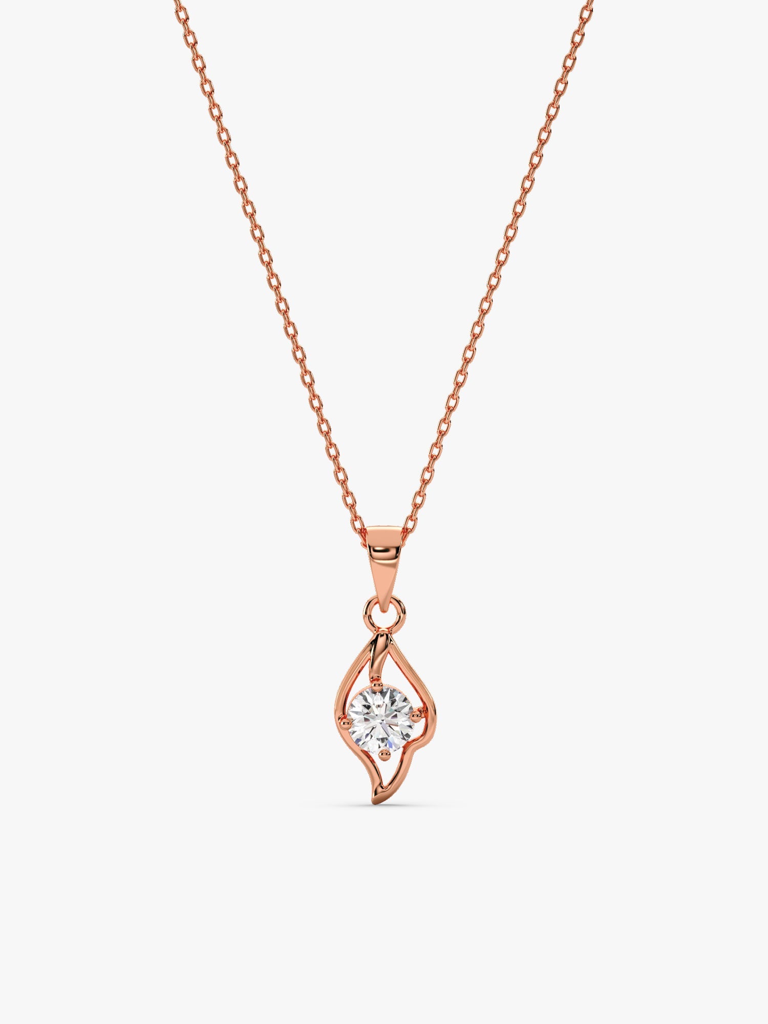 Rose Gold Falling Dew Pendant With Link Chain