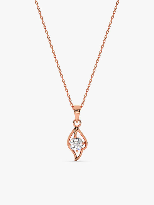 Rose Gold Falling Dew Pendant With Link Chain