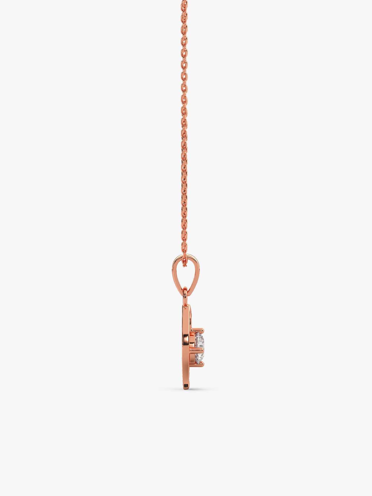 Rose Gold Falling Dew Pendant With Link Chain