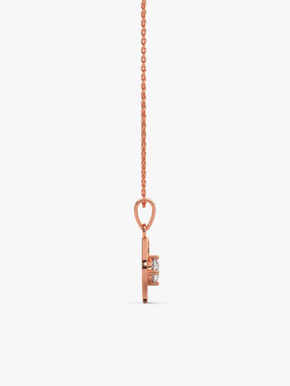 Rose Gold Falling Dew Pendant With Link Chain