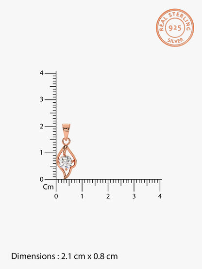 Rose Gold Falling Dew Pendant With Link Chain