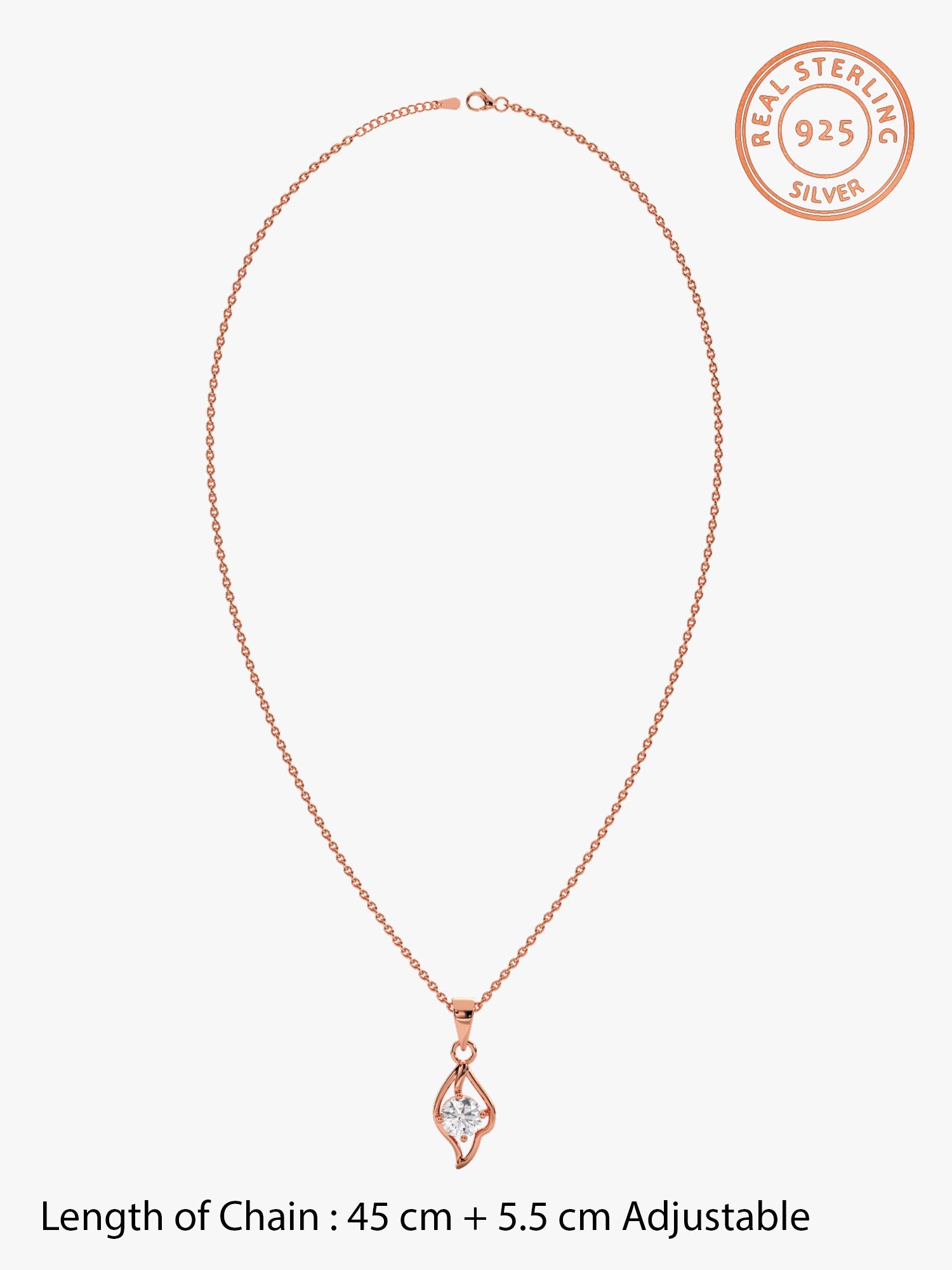 Rose Gold Falling Dew Pendant With Link Chain