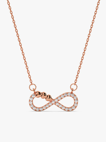 Rose Gold Infinity Heart Necklace