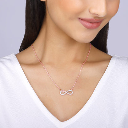 Rose Gold Infinity Heart Necklace