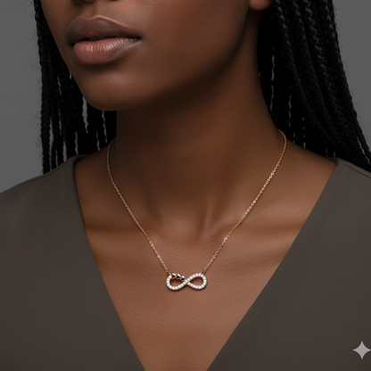 Rose Gold Infinity Heart Necklace