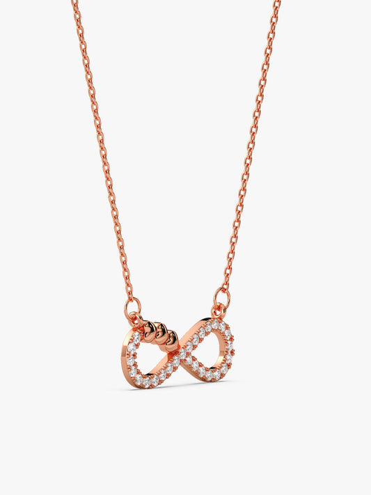 Rose Gold Infinity Heart Necklace
