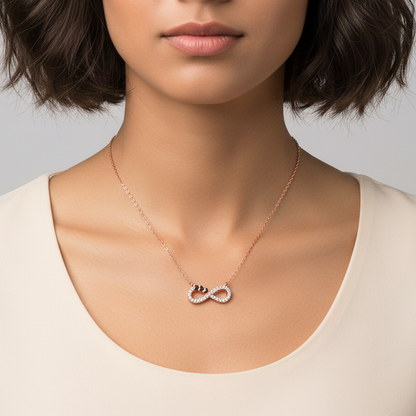 Rose Gold Infinity Heart Necklace