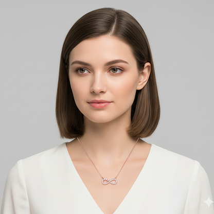 Rose Gold Infinity Heart Necklace