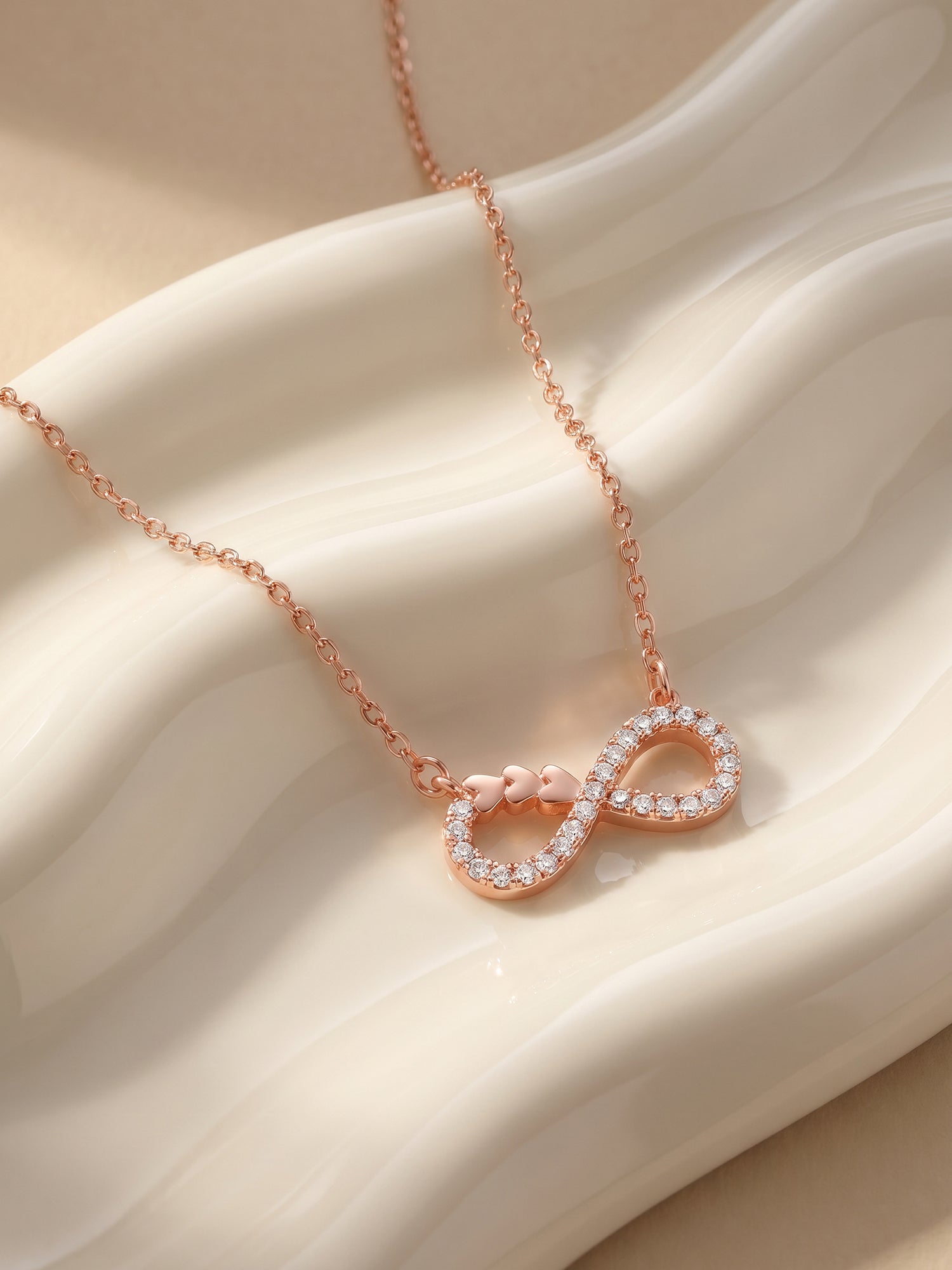 Rose Gold Infinity Heart Necklace