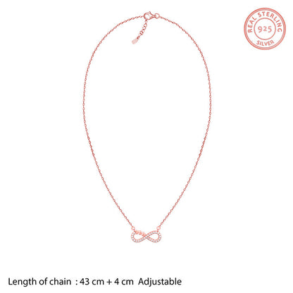 Rose Gold Infinity Heart Necklace