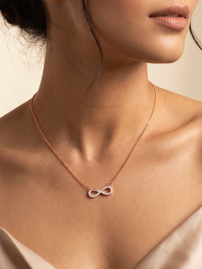 Rose Gold Infinity Heart Necklace