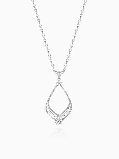 Silver Princess Pendant With Link Chain