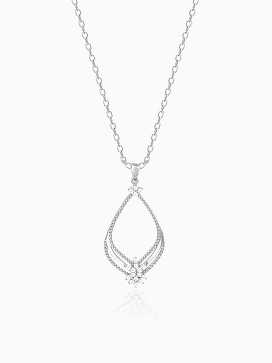Silver Princess Pendant With Link Chain