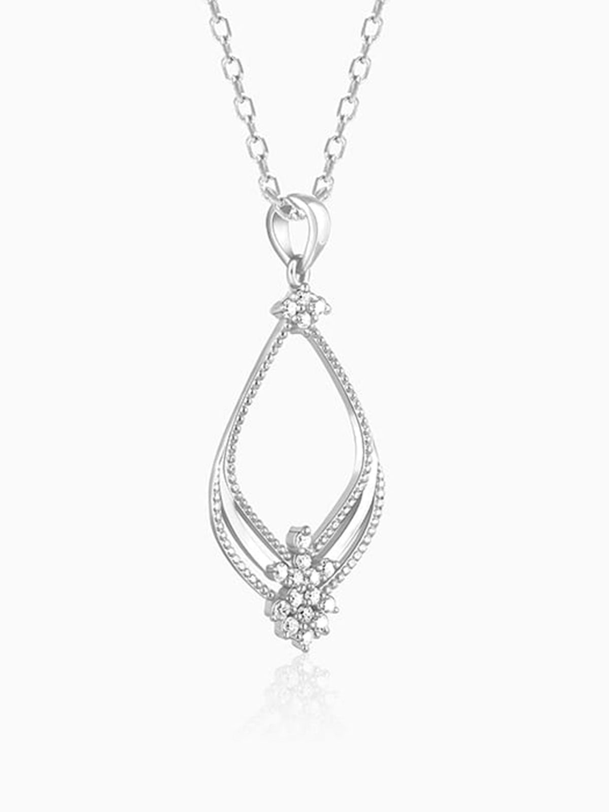 Silver Princess Pendant With Link Chain