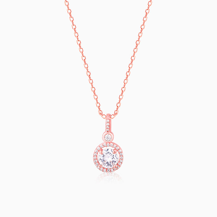 Rose Gold Drizzle Drop Pendant With Link Chain