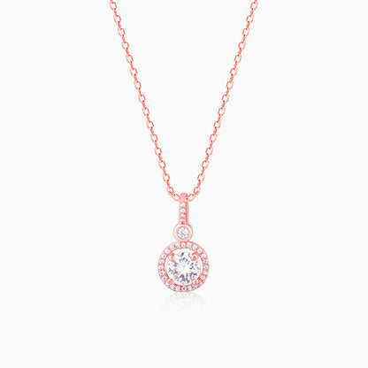Rose Gold Drizzle Drop Pendant With Link Chain