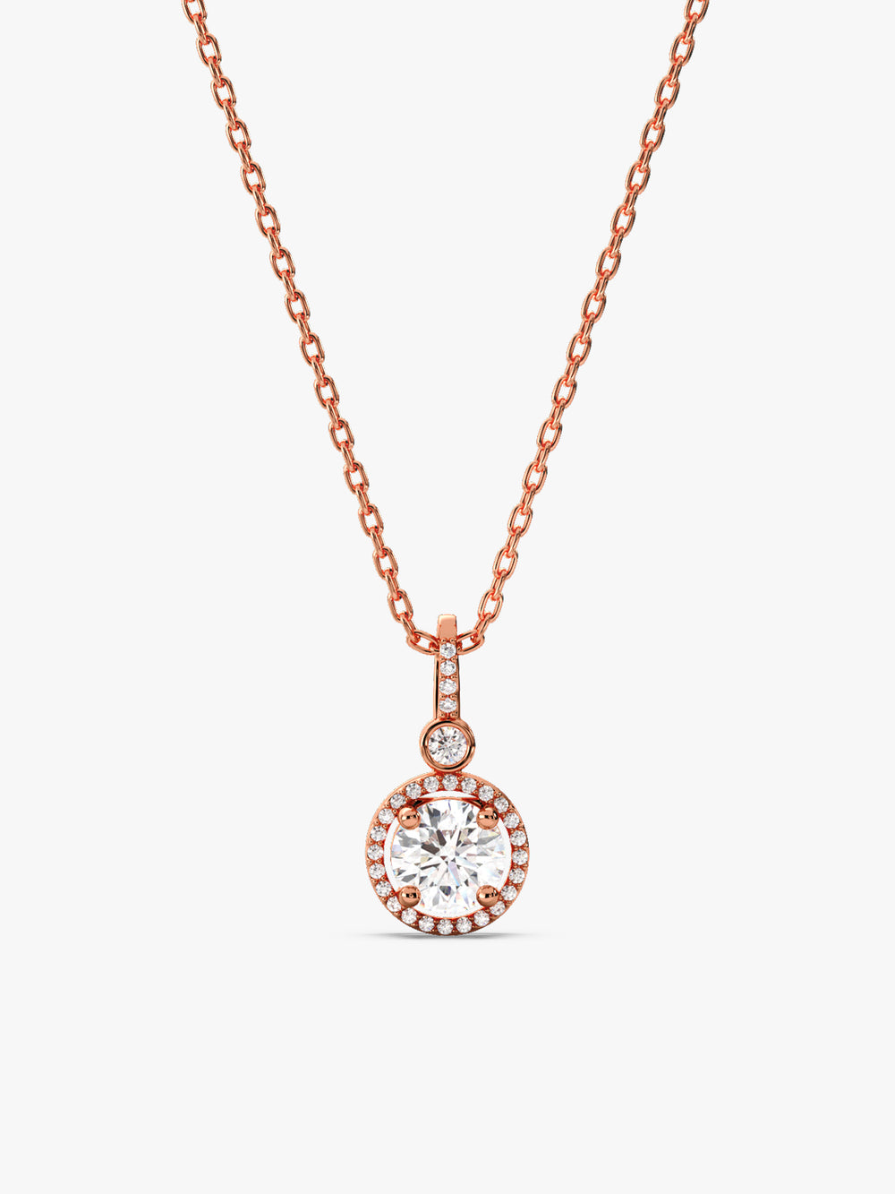 Rose Gold Drizzle Drop Pendant With Link Chain