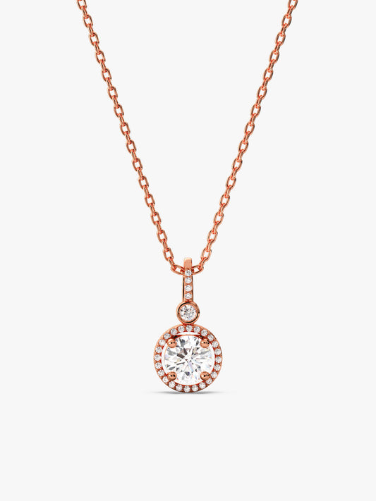 Rose Gold Drizzle Drop Pendant With Link Chain