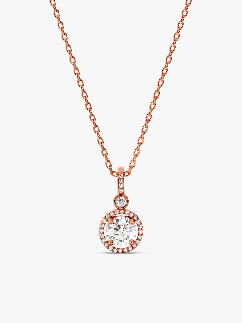 Rose Gold Drizzle Drop Pendant With Link Chain